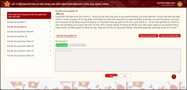 Sửa đổi Hiến pháp 2013: 2 cách góp ý trên VNeID và web VNeID- Ảnh 9.